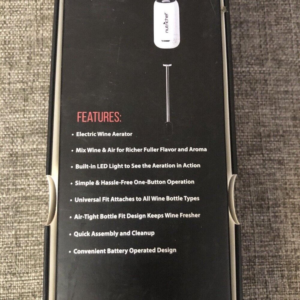 NutriChef One Touch Electric Wine Spirit Aerator Mixer with LED Light PKWNARA50 - Picture 5 of 6